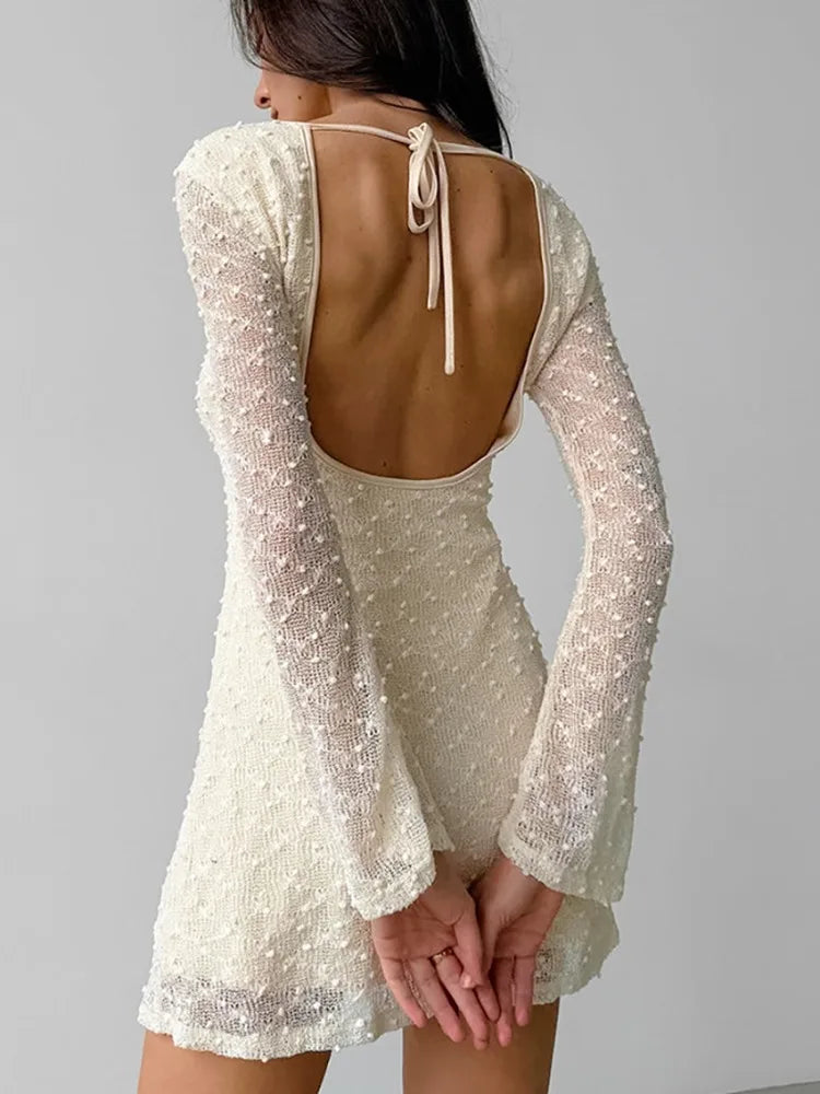 Robes courtes sexy à col rond pour femmes