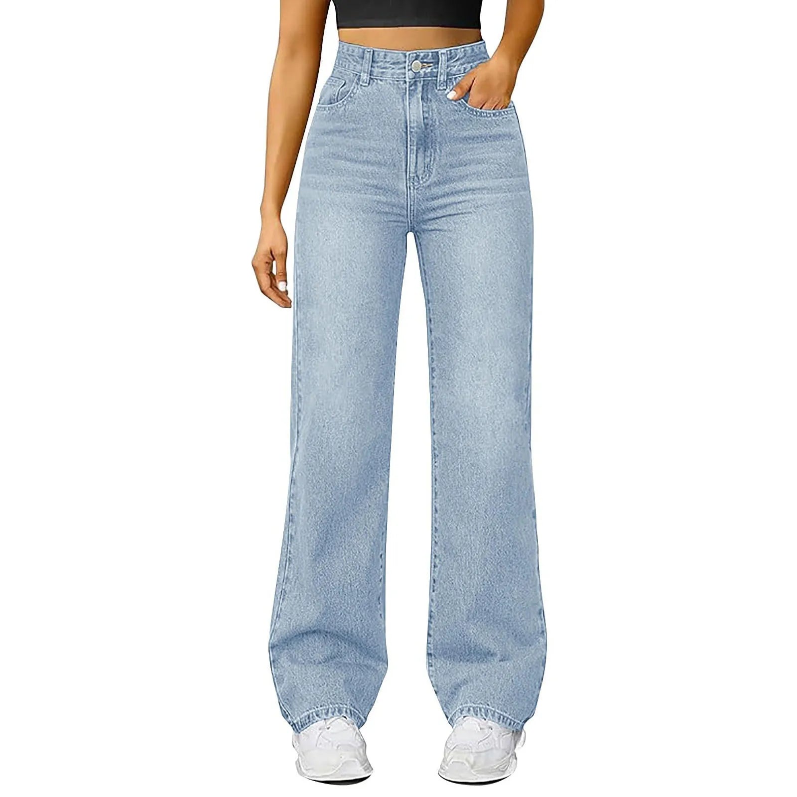 Pantalon Jean taille haute pour femmes