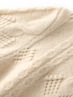 Pull cardigan en cachemire de style vintage creux pour femmes