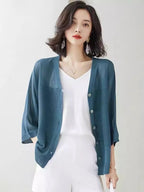 Cardigan fin à col en V pour femmes