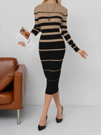 Robe à manches longues tricot pour femmes