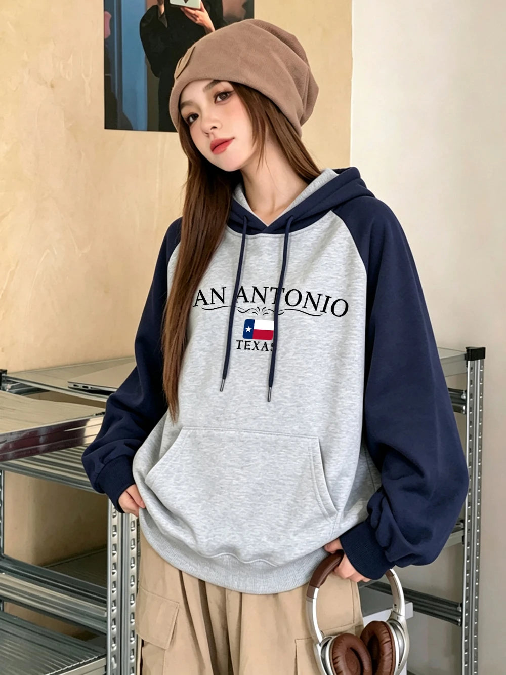 Sweat-shirts à capuche imprimés San Antonio Texas pour femmes