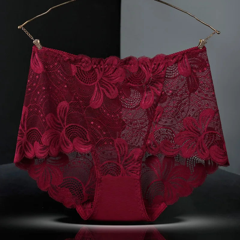 Culotte en dentelle taille haute sans couture pour femmes