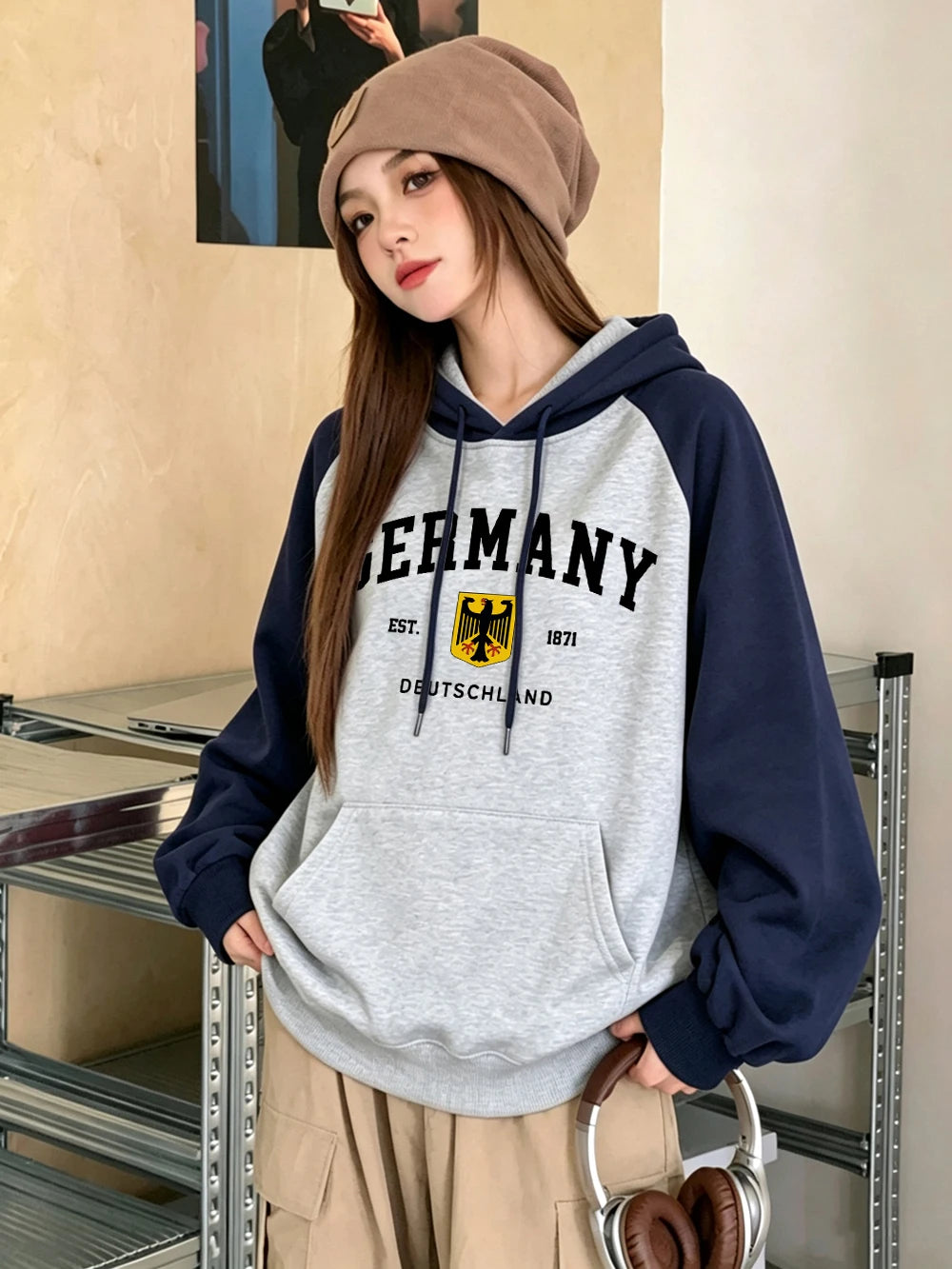 Sweat à capuche Allemagne Est.1871 pour femmes
