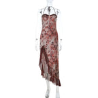 Robe longue élégante à imprimé floral pour femmes