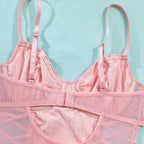 Body rose paillettes moulant pour femmes