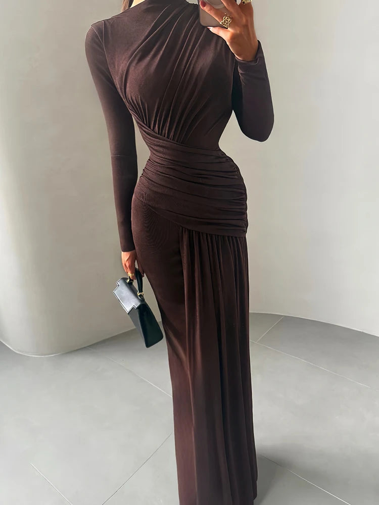 Robe moulante à manches longues pour femmes