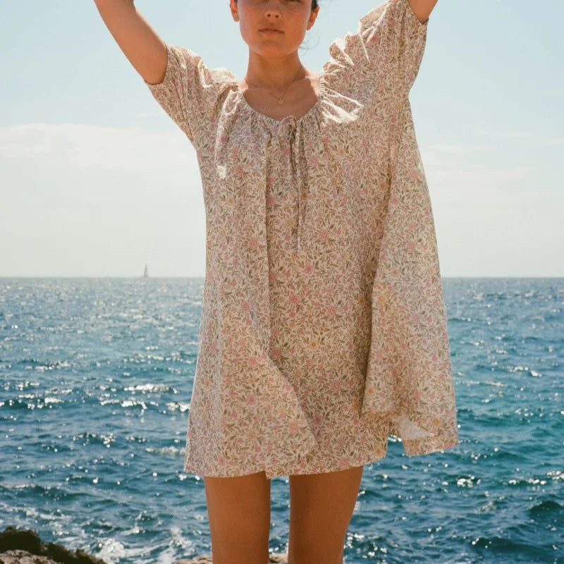 Mini robe vintage à carreaux pour femmes