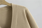 Ensembles de pulls en tricot et pantalon ample taille haute pour femmes