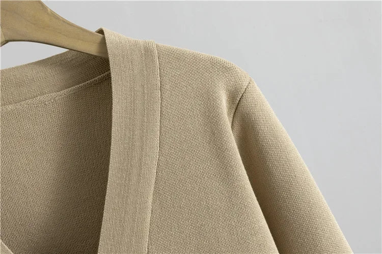 Ensembles de pulls en tricot et pantalon ample taille haute pour femmes