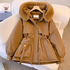 Manteau d'hiver rembourrée à capuche pour femmes