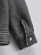 Veste ample vintage en similicuir PU pour femmes