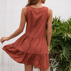 Mini robe sans manches et dentelle pour femmes