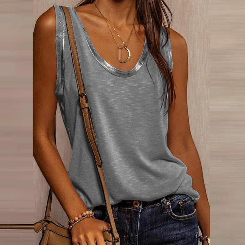 T-shirt à manches longues et col en V pour femmes