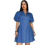 Robe en jean taille minceur pour femmes