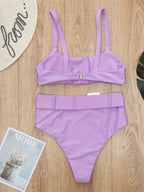 Maillot de bain deux pièces taille haute pour femmes