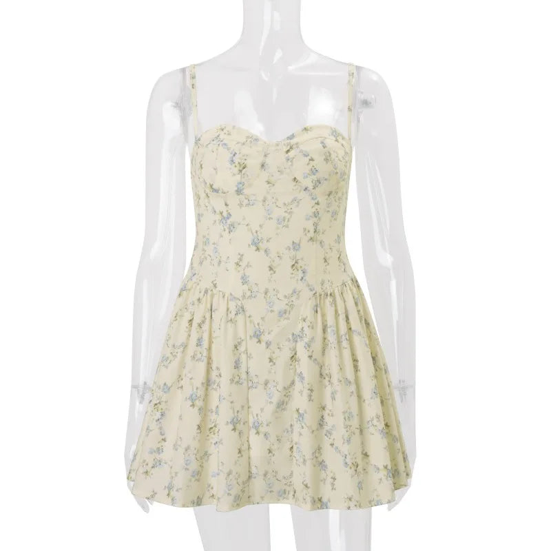 Robe mini corset florale sexy pour femmes