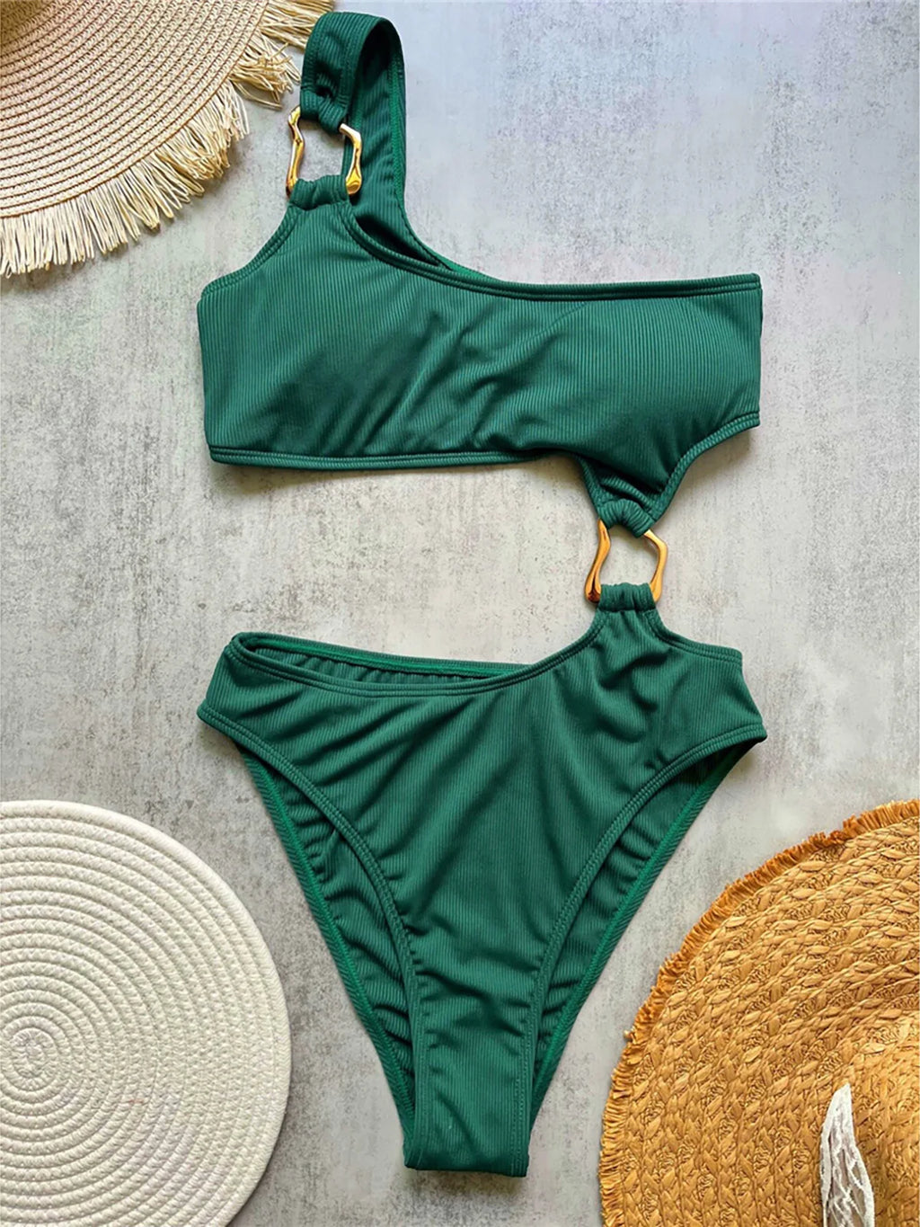 Maillot de bain une pièces à épaule dénudée pour femmes