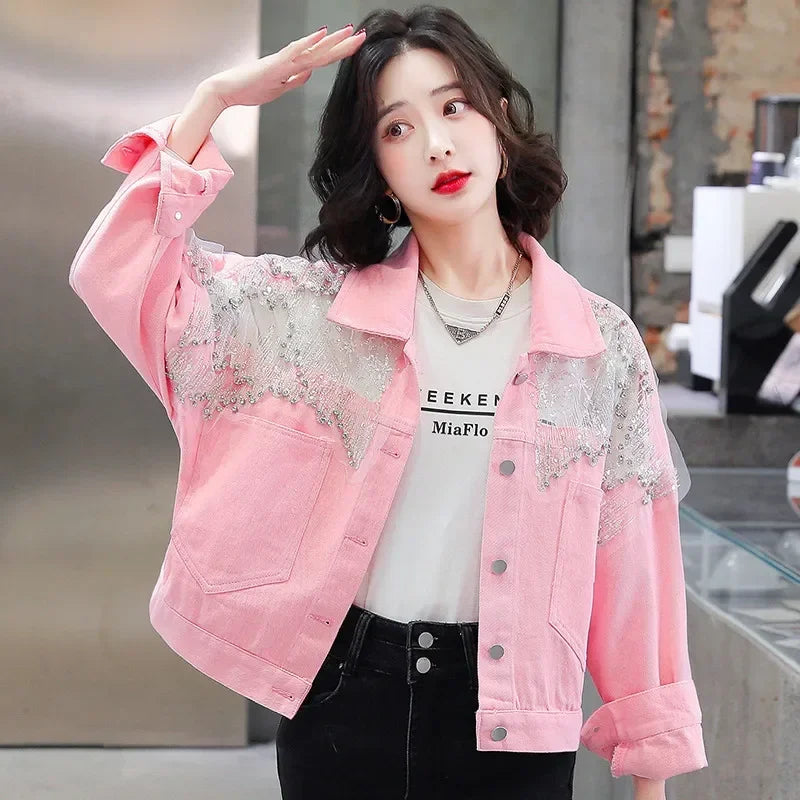 Veste en jean évider pour femmes