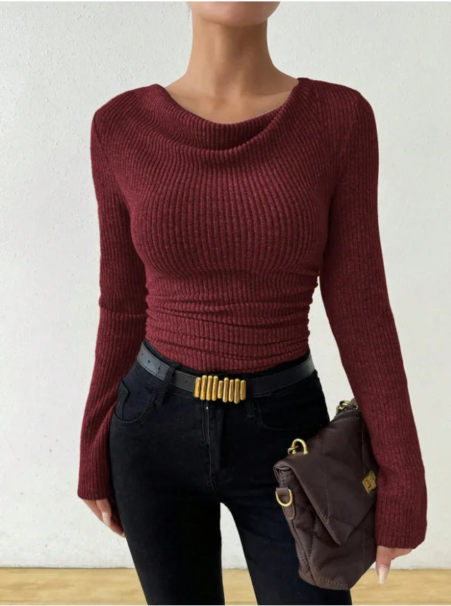 T-shirt à manches longues décontracté pour femmes