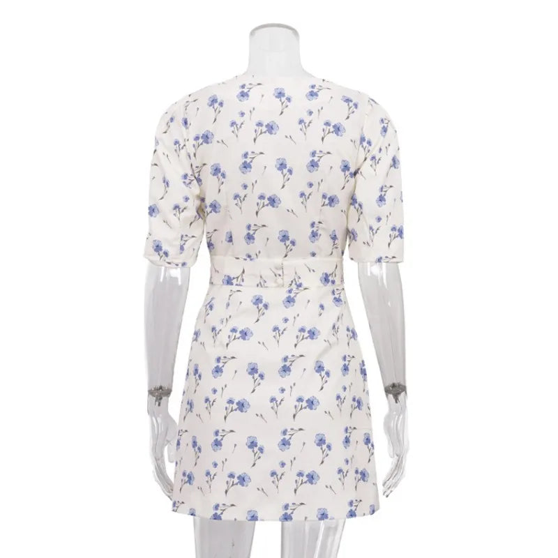 Robe courte élégante à imprimé floral pour femmes