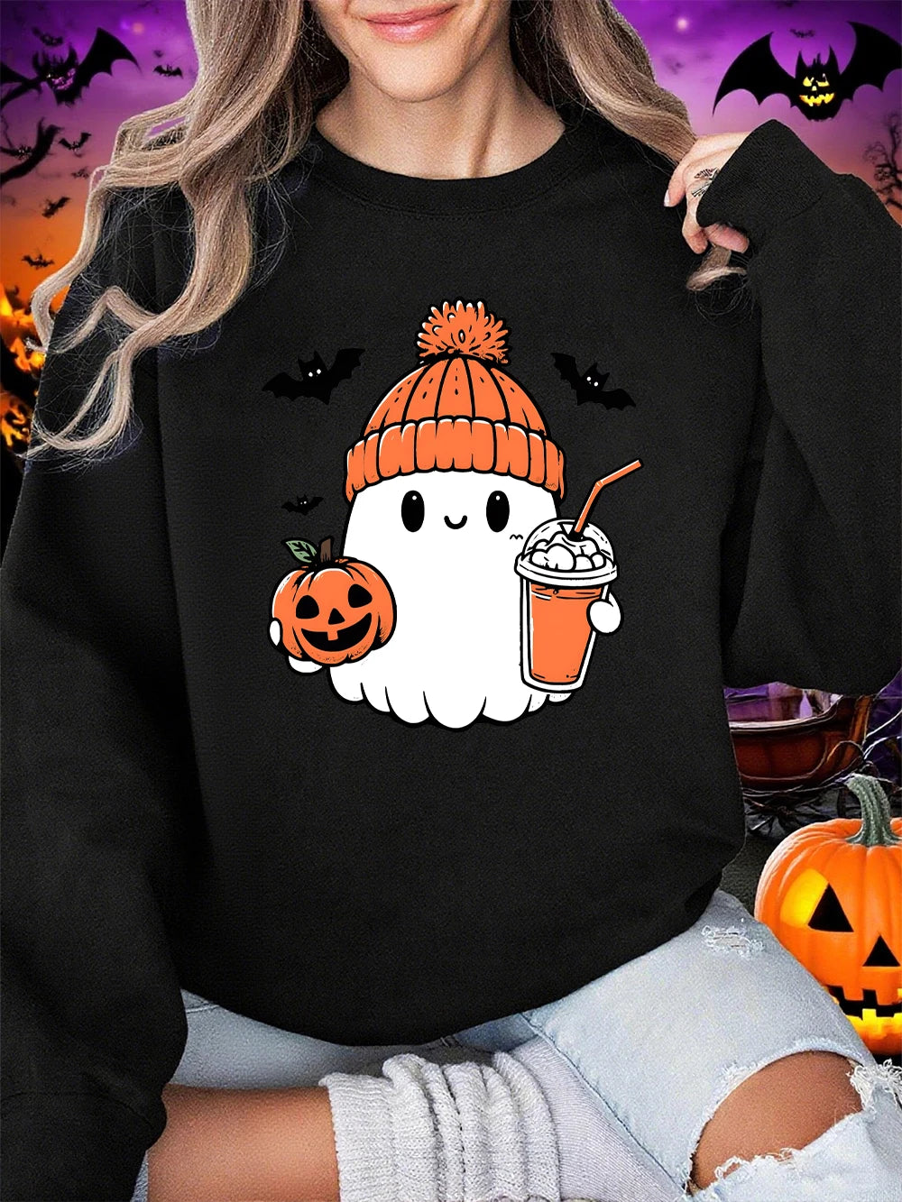 Sweat Femme Chaud à Col Rond – Motif Fantaisie
