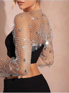 Débardeurs court à sequins sexy pour femmes