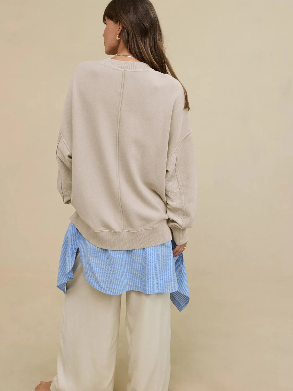Sweat à capuche ample et décontracté à col rond pour femmes