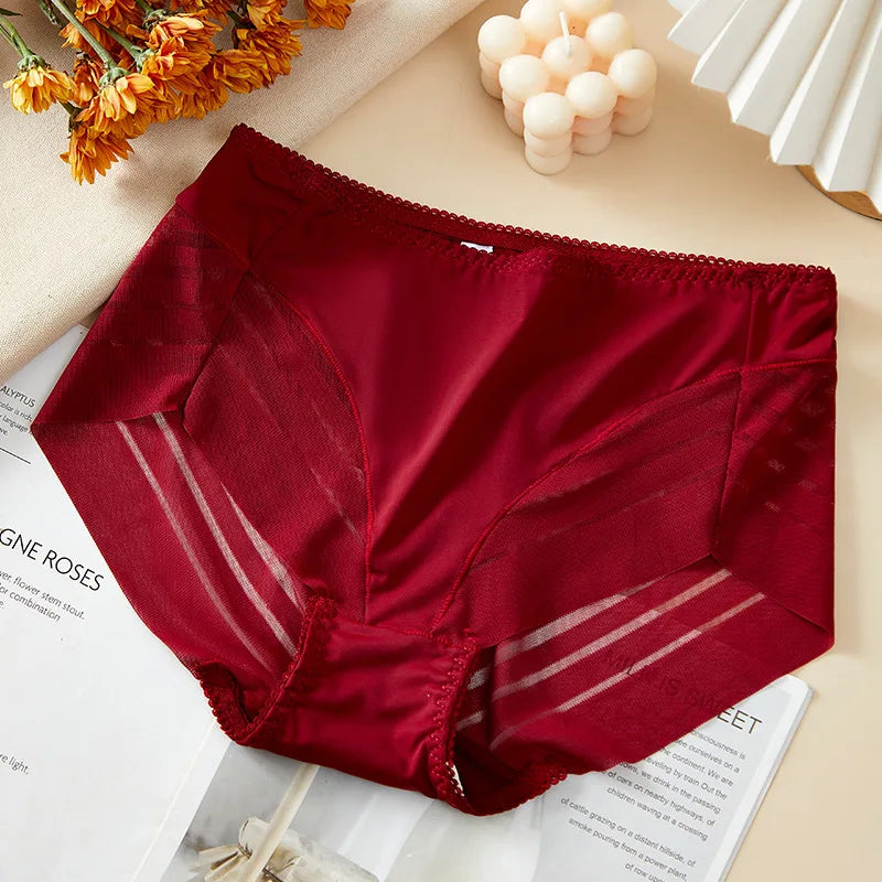 Culotte en dentelle taille haute sans couture pour femmes
