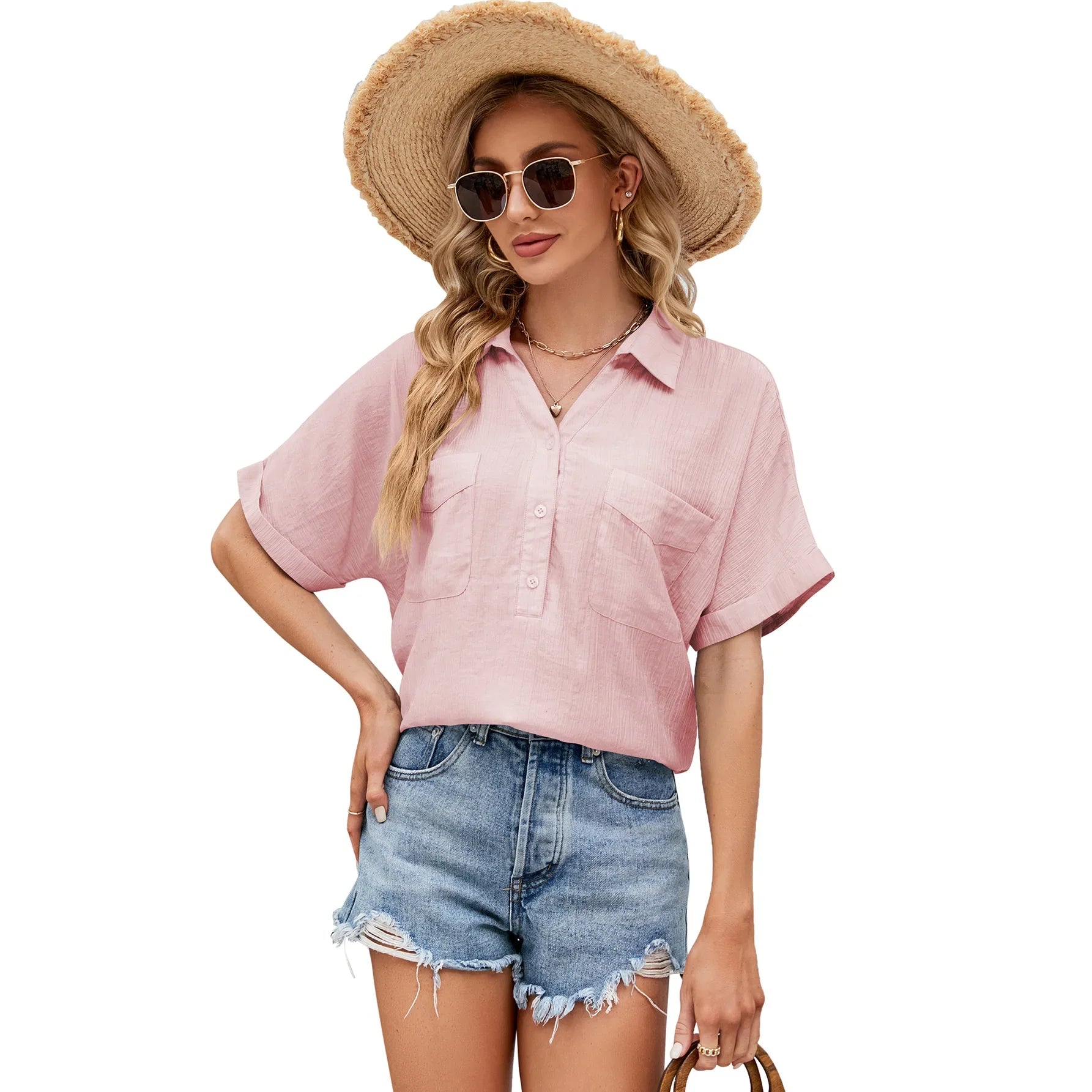 Chemise respirante à manches courtes pour femmes