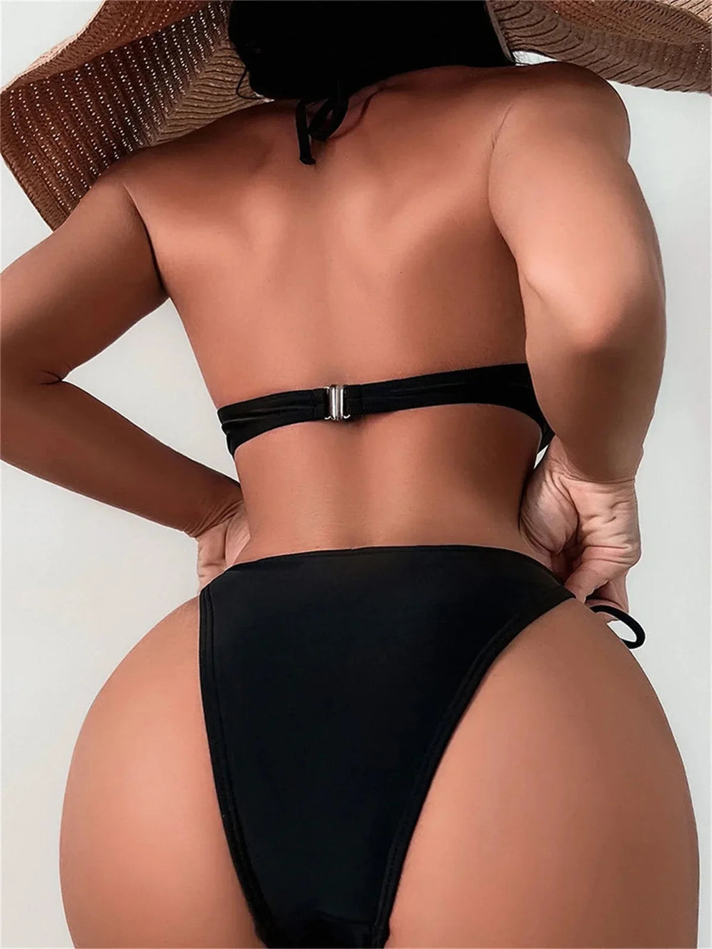 Maillot de bain deux pièces soutien-gorge Push Up en forme coquille pour femmes