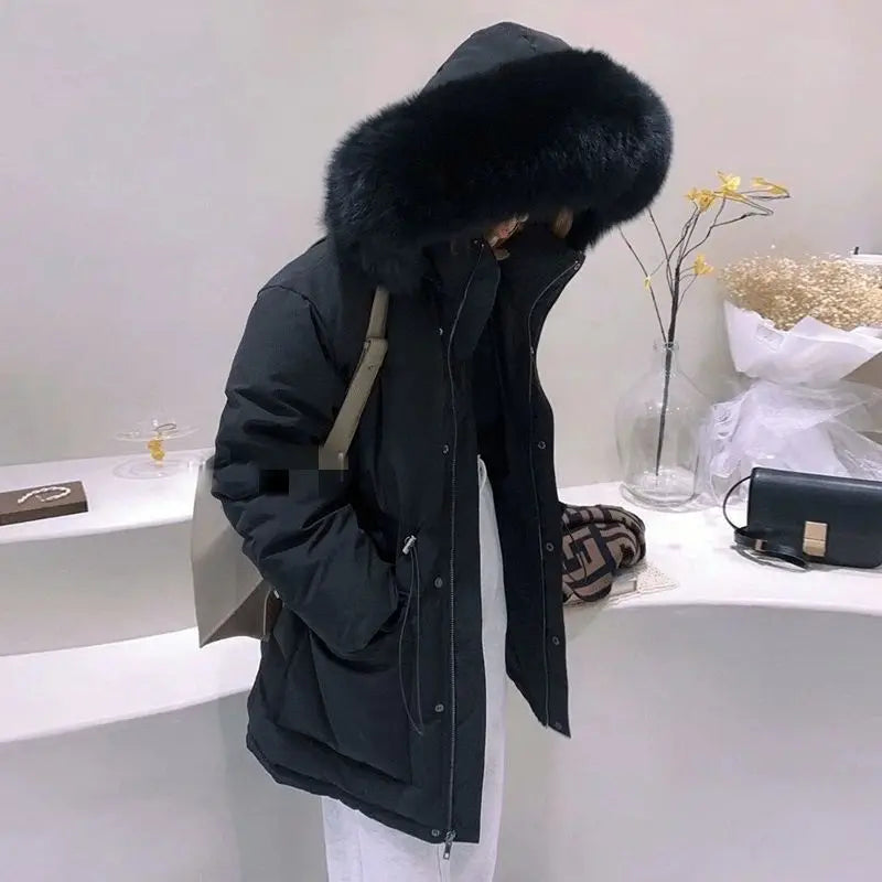 Parka Femme – Doublure Effet Fourrure et Coton Matelassé