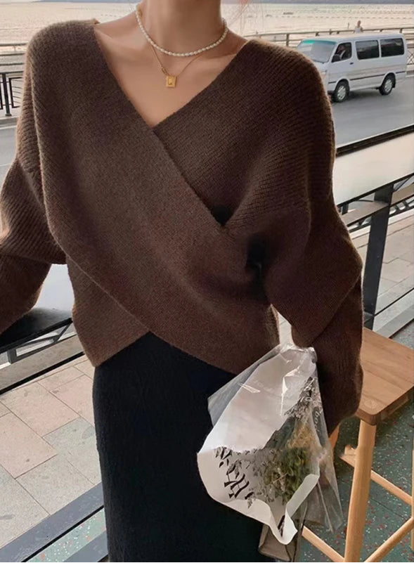 Pull portefeuille croisé pour femmes