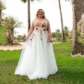 Robes de mariée grandes tailles à décolleté en V profond pour femmes