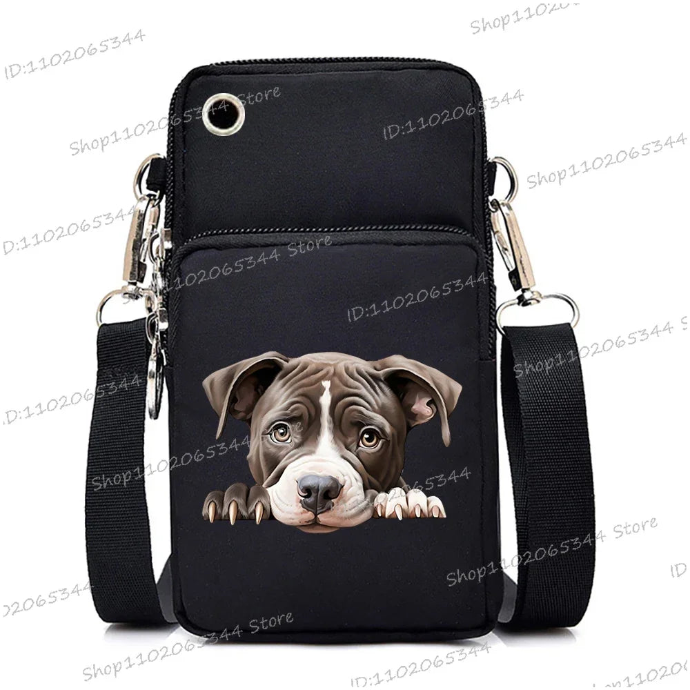 Sac à main pour téléphone portable imprimé chien 3D pour femmes