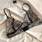 Soutien-gorge triangle sans coutures imprimé léopard pour femmes