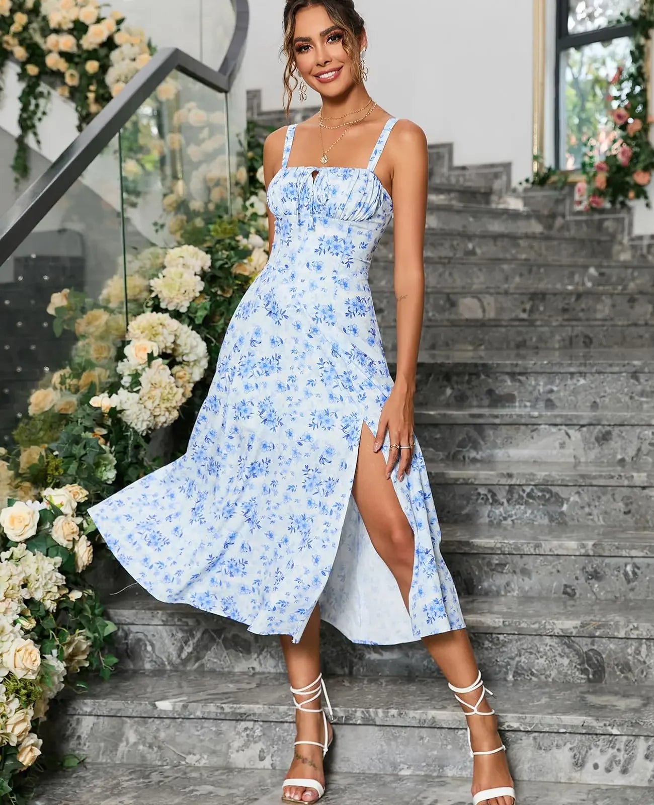 Robe longue sans manches pour femmes