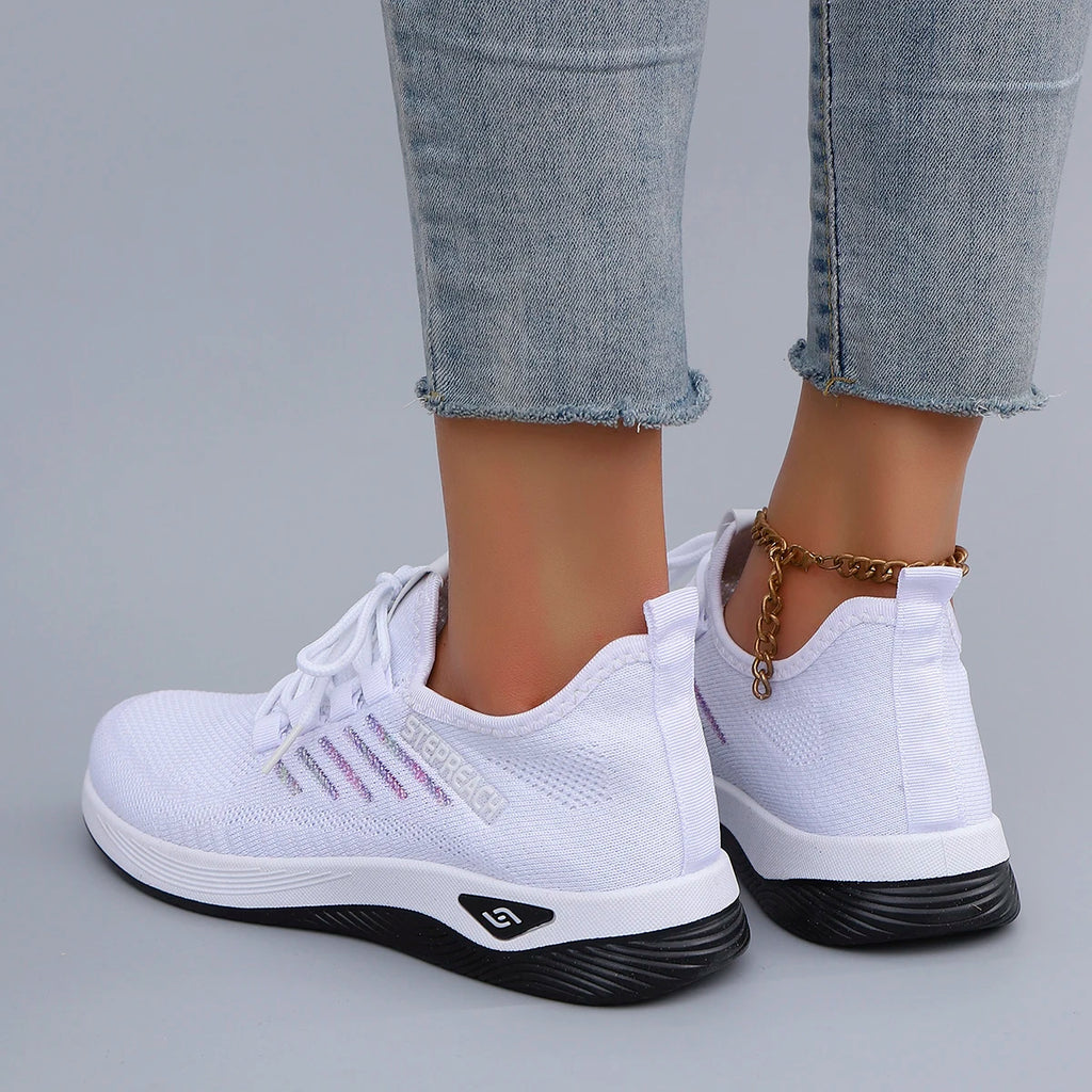 Baskets plates d'été en maille respirante pour femmes