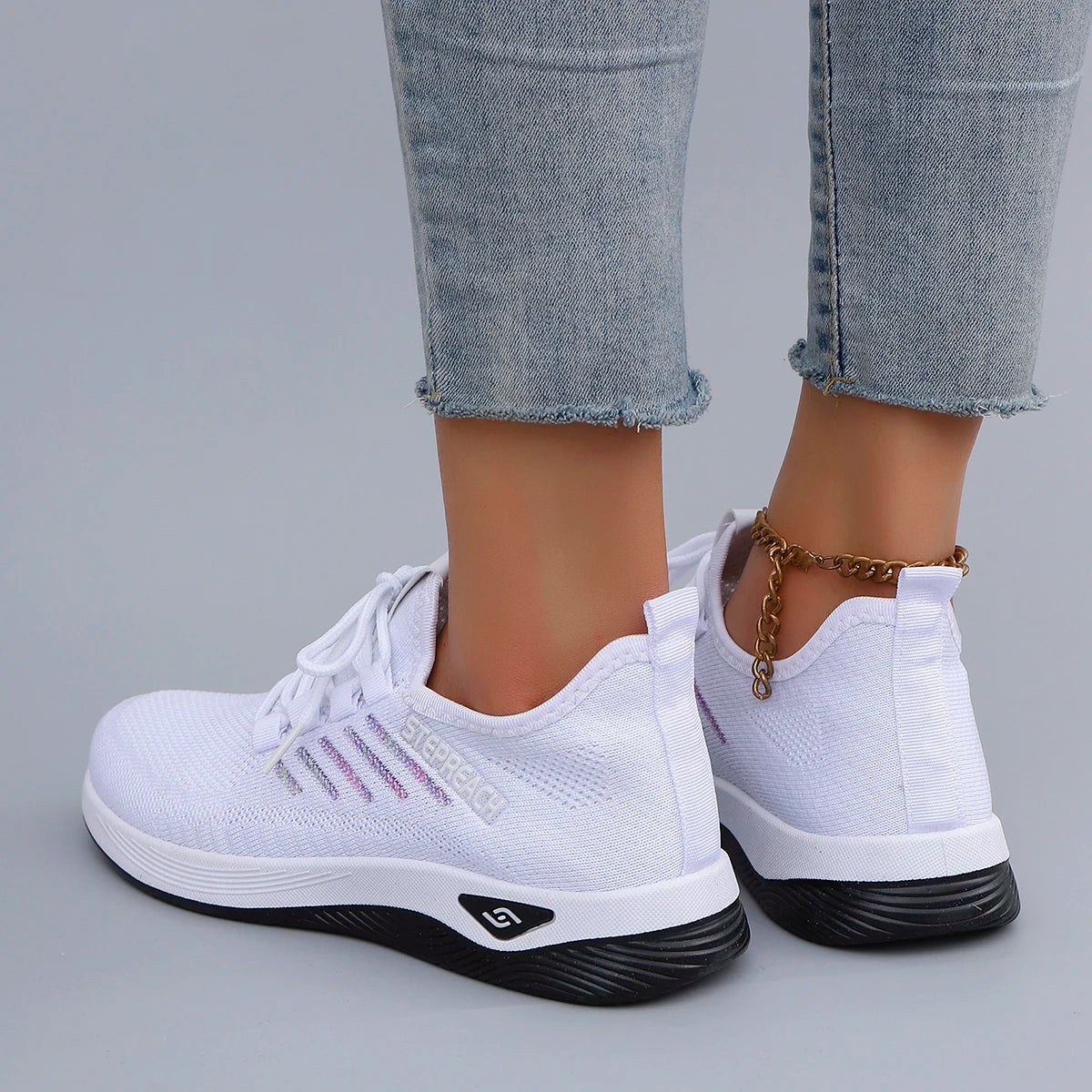 Baskets plates d'été en maille respirante pour femmes