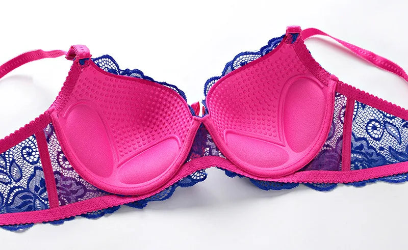 Ensemble brassière Push Up en dentelle et string pour femmes