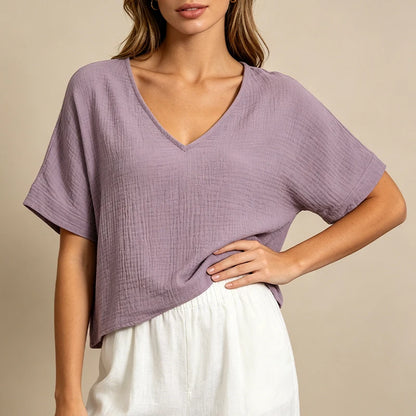 T-Shirt Chic Femme – Mousseline de Coton