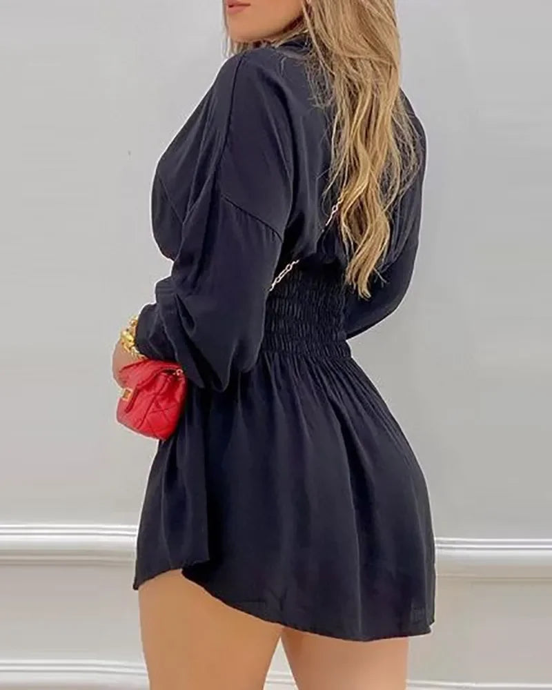 Chemise à manches longues cintrée à la taille pour femmes