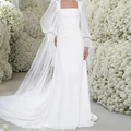 Robe de mariée blanche en mousseline de soie pour femmes