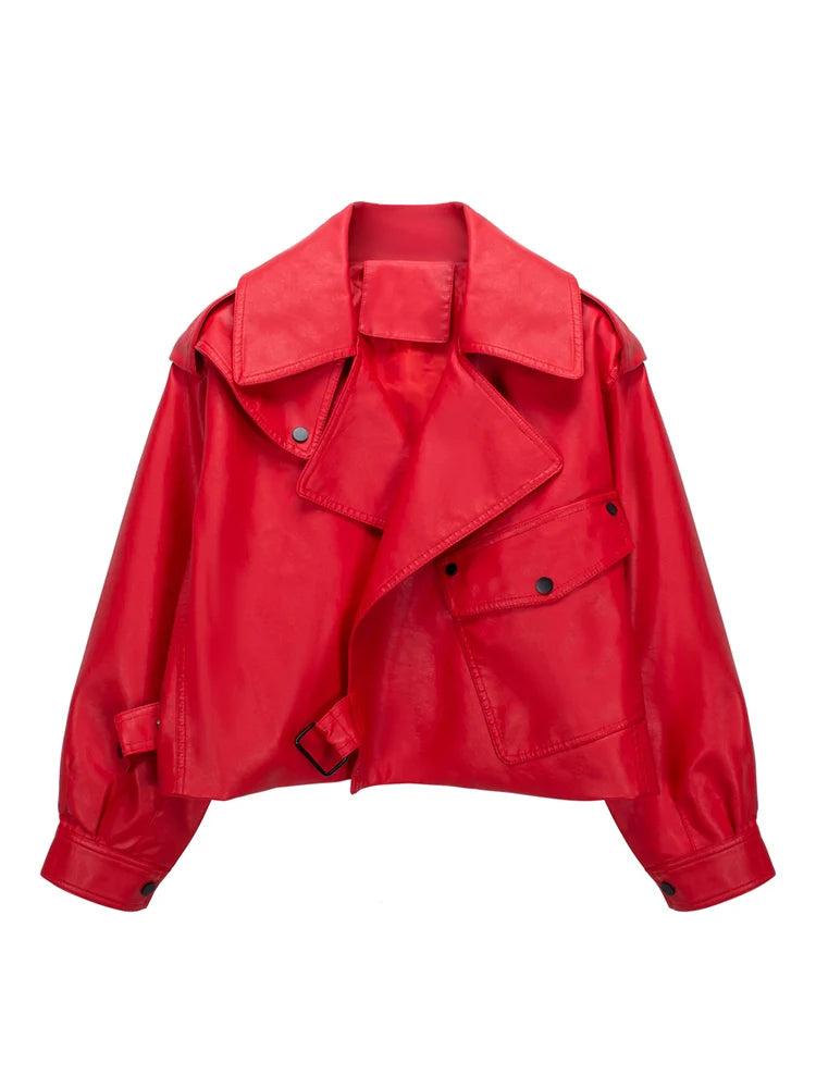Veste court en similicuir Pu femmes