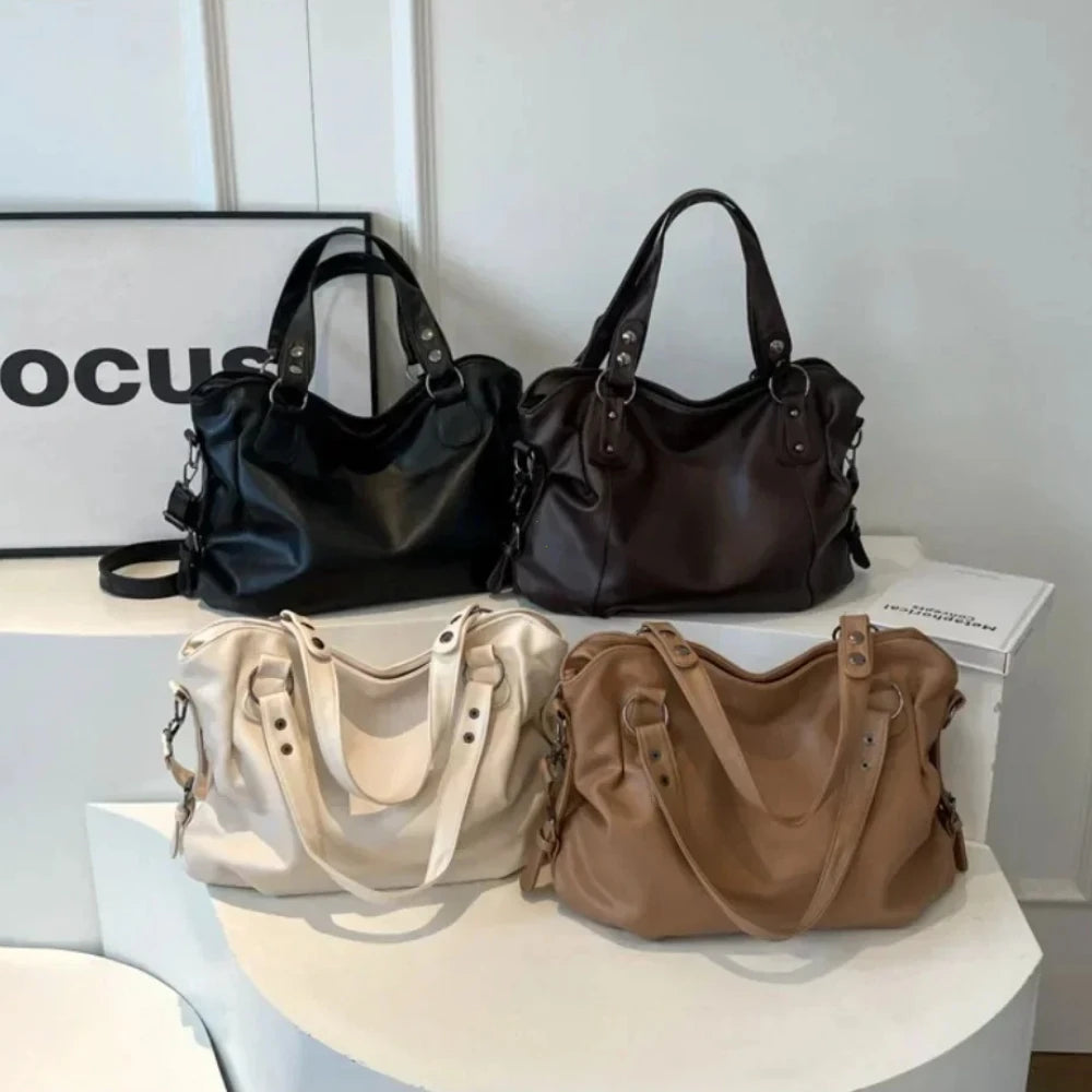 Sac à main de grande capacité en cuir souple pour femmes