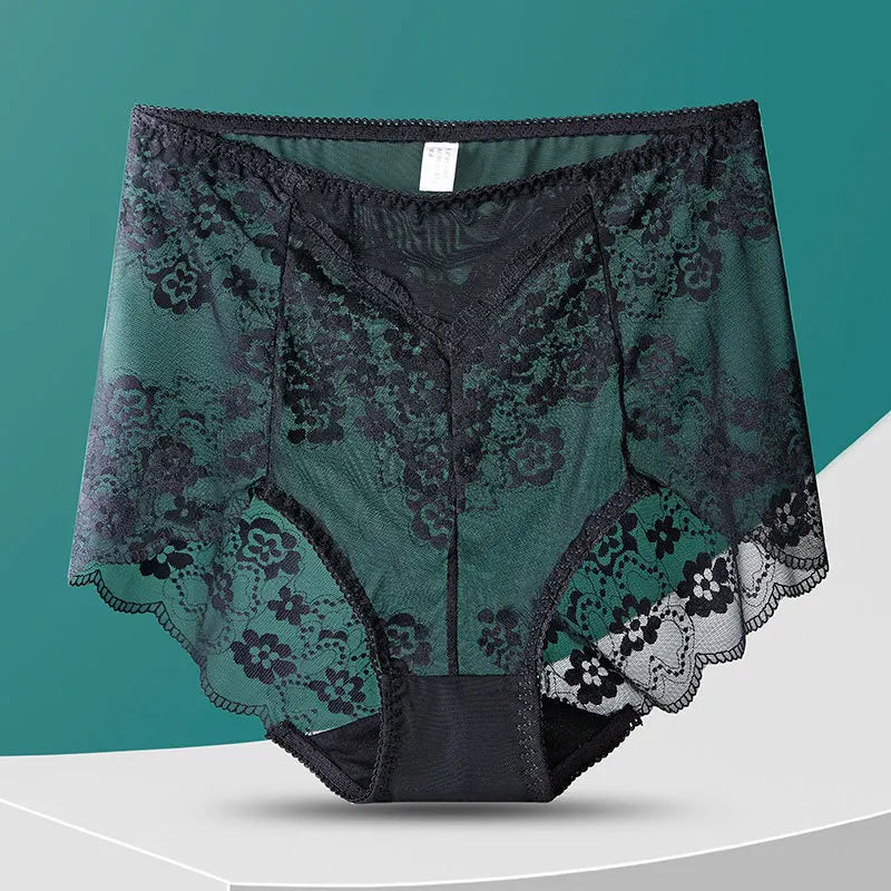 Culotte sexy en dentelle ajourée à fleurs pour femmes