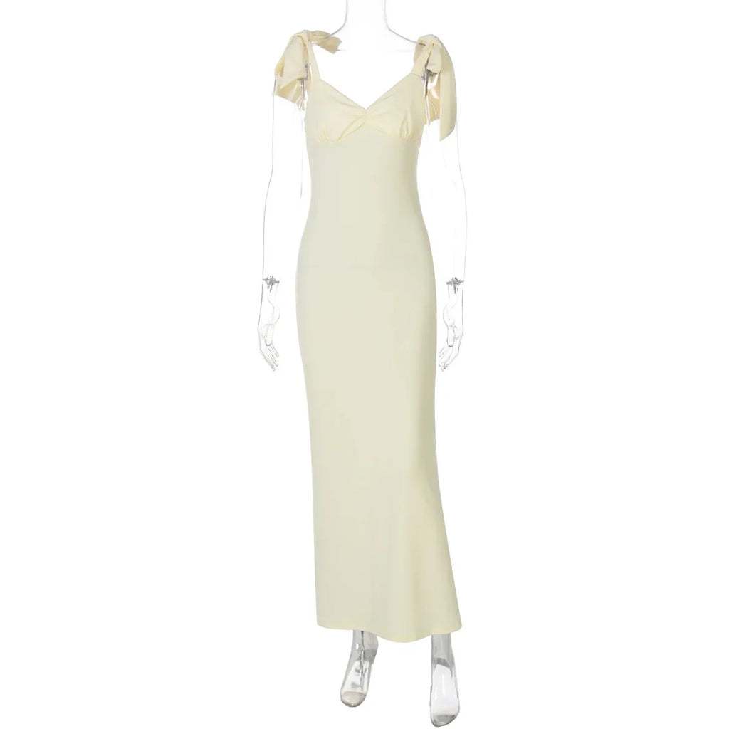 Robe Maxi moulante à bretelles Spaghetti pour femmes