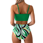 Ensemble maillot de bain deux pièces taille haute pour femmes