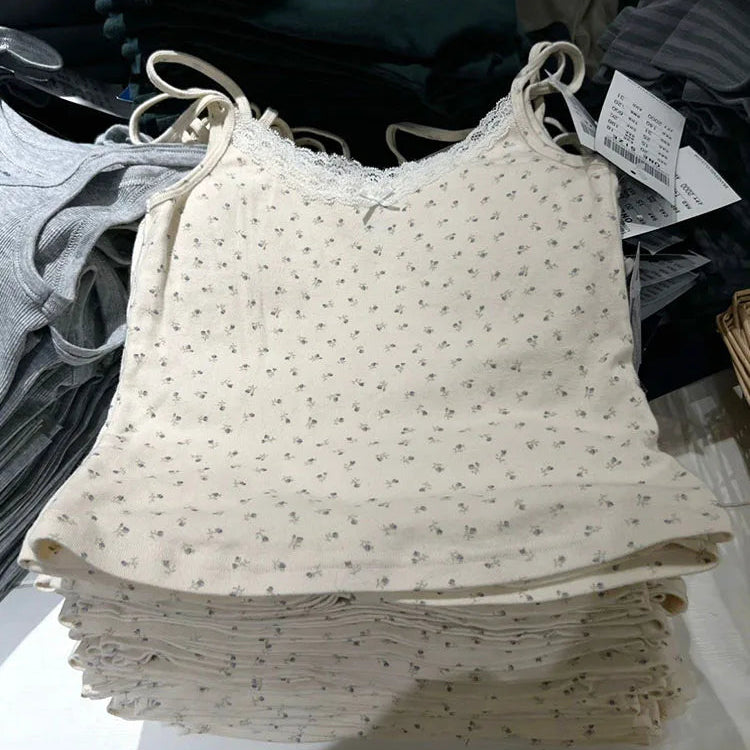 Top en dentelle de coton pour femmes