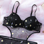 Body en dentelle avec broderie fleur pour femmes